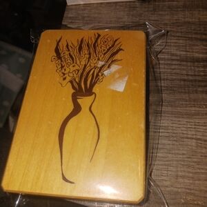 Tall vase of flowers rubber stamp